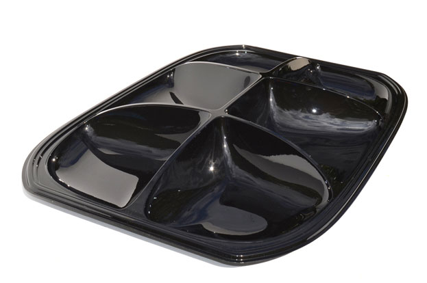 Empty meat dish with 6 compartments